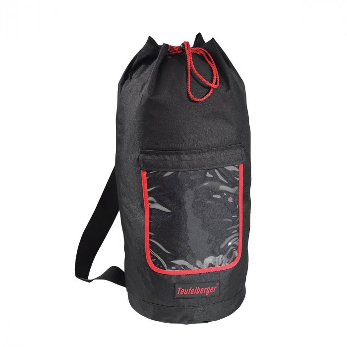 Gerätesack 25 L schwarz / rot mit Schultertägern und Tragegriff
