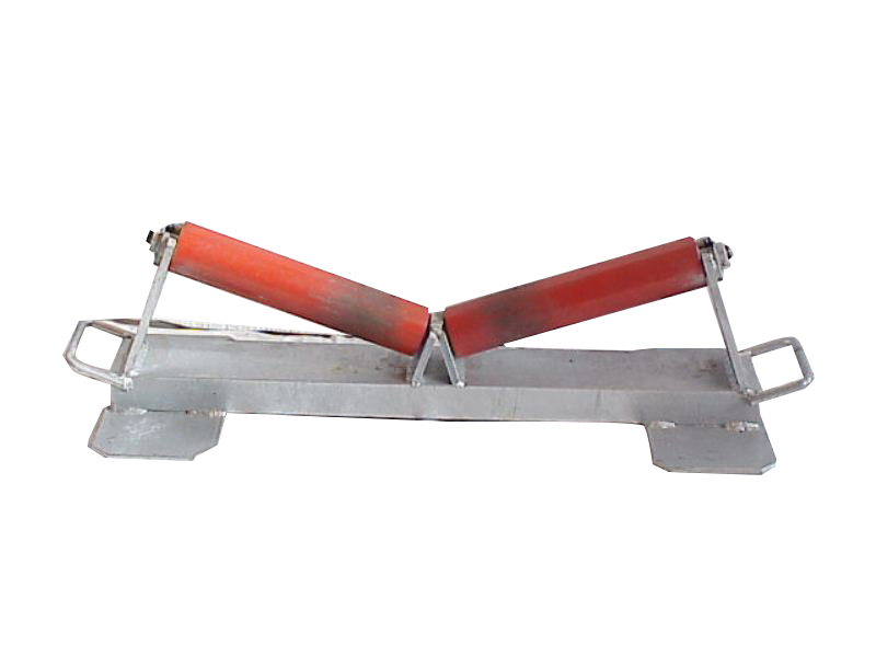 Rollenbock, bis DN 800 mm, verzinkt, rote Kunststoffrollen