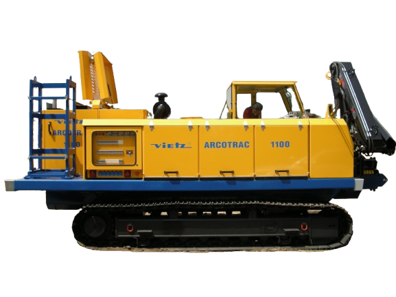 Schweißraupe, ARCOTRAC 1100-5, mit Kompressor und Ladekran 7,6 m