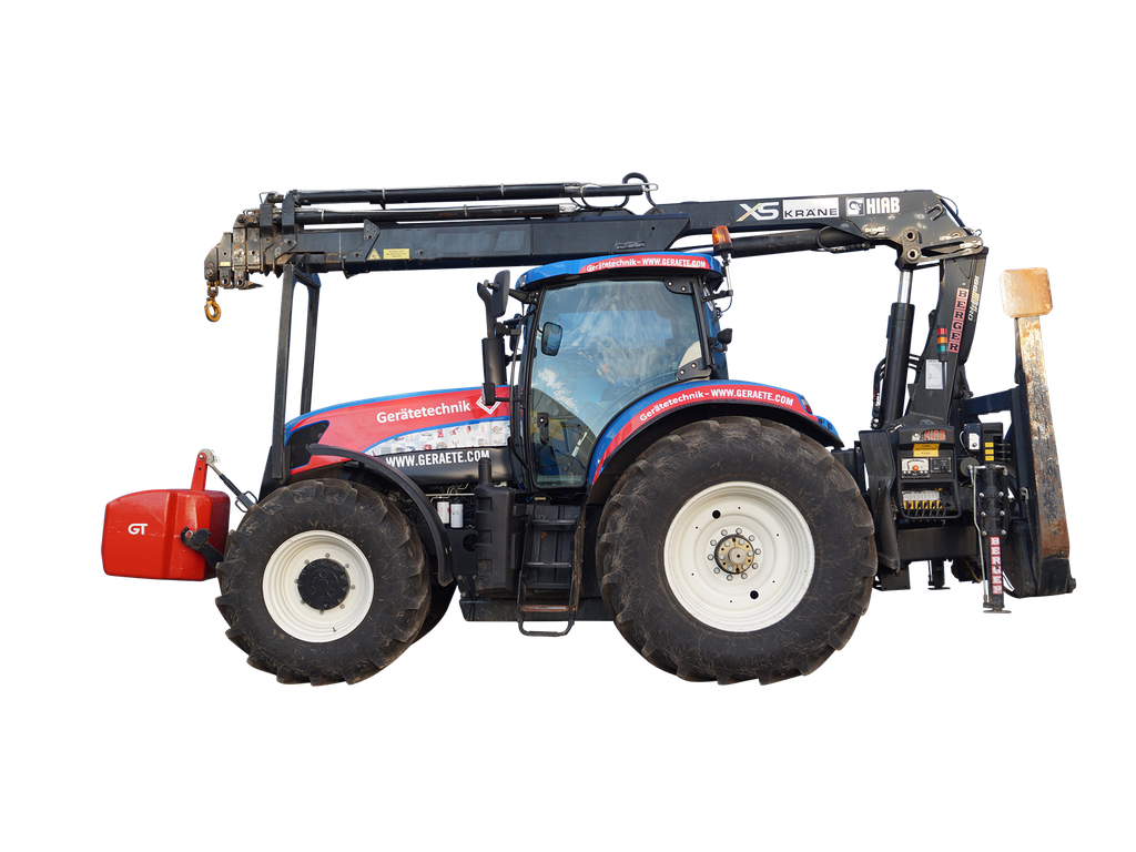 Traktor mit Ladekran HIAB, funkgesteuert, New Holland, TM 175, Partikelfilter