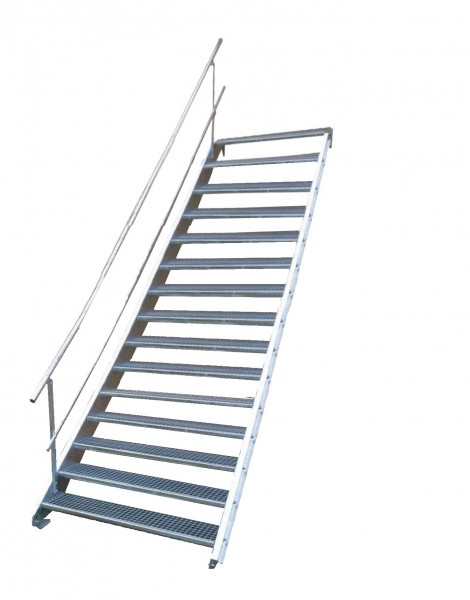 Stahltreppe für Container, b = 1,12 m / 15 Stufen, verzinkt