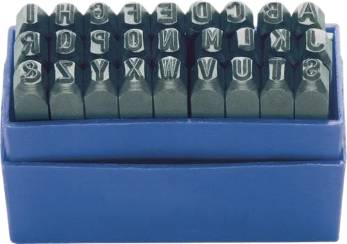 Schlagbuchstaben A-Z, Schriftgr.  4 mm