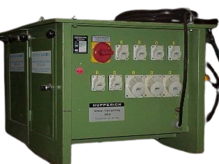 Trafo, 230 V / 400 V / 500 V umschaltbar , Abgang 4 x 42 V 32/63 A, 6 KVA