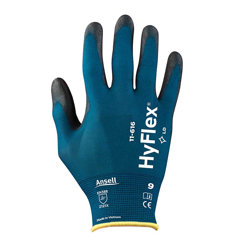 Handschuhe HyFlex Gr.10 11-616 / Aussen Blau-Innen Schwarz