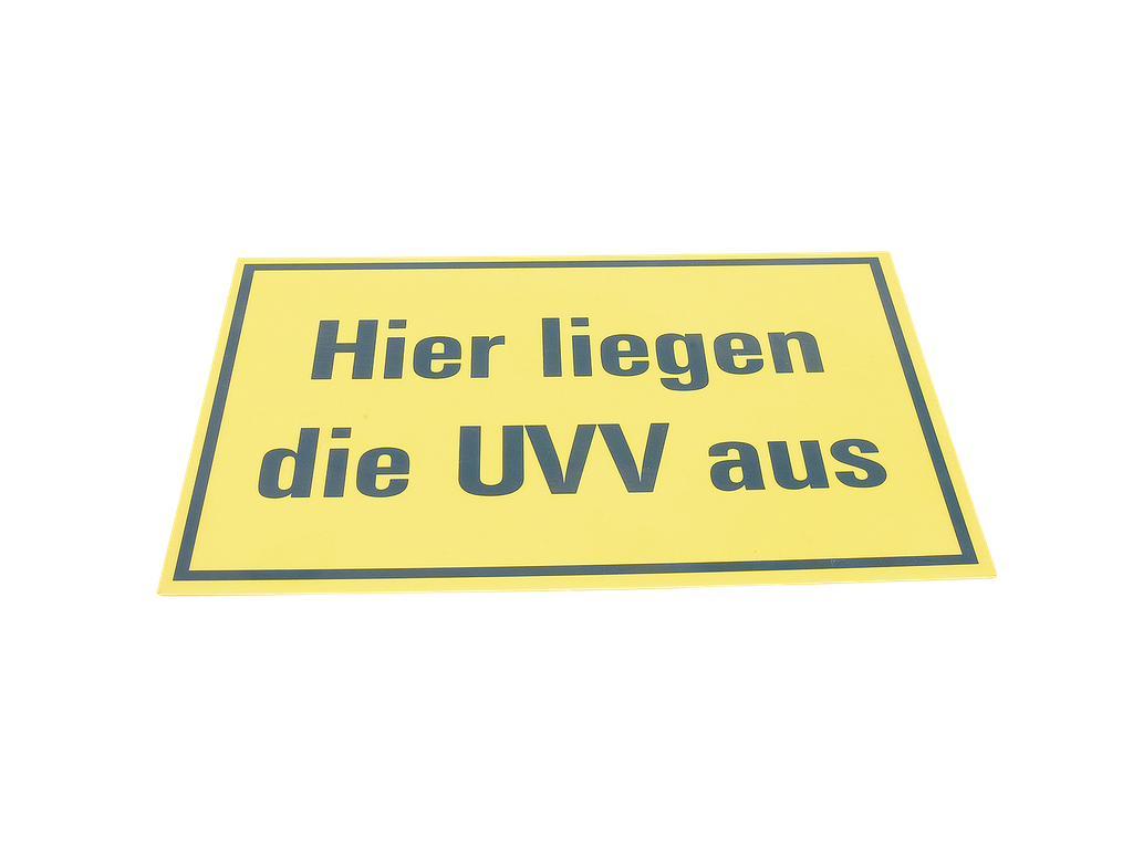 Schild PVC "UVV" 200x300mm