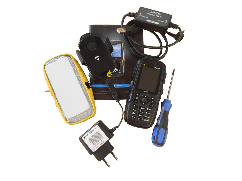 Mobiltelefon, ecom, Ex-Handy, mit Akku und Ladegerät, ATEX IECEx