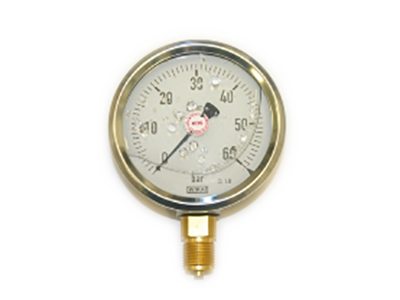 Manometer, 0 bis 600 bar, G 1/2" Messing, Kl. 1,0