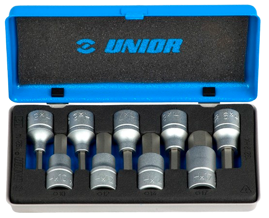 Innensechskant Stecknuss-Satz, 5 bis 17 mm / 9-teilig, 1/2" Vierkant
