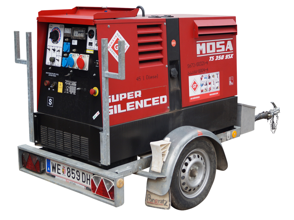 Schweißaggregat Diesel, 350 A, Mosa TS 350YSX-BC, fahrbar