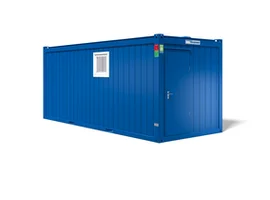 WC-Container, 6 m; h = 2,8 m, blau RAL 5010