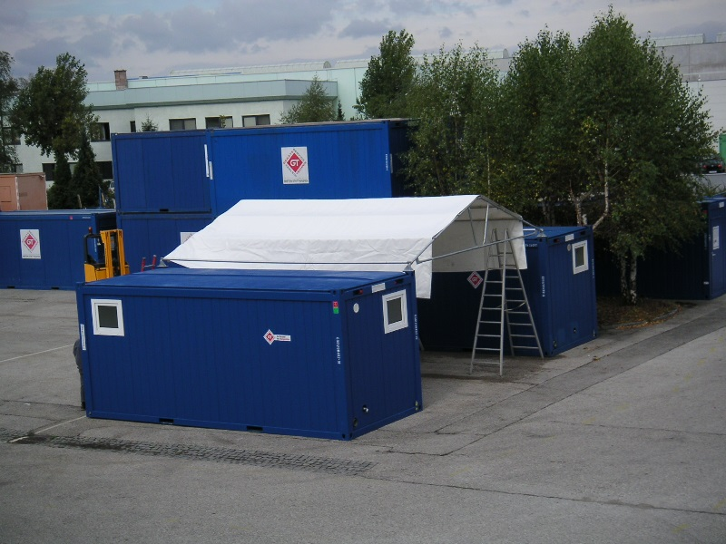 Zeltdachgestell für Container, l x b x h = 6 m x 5,6 m x 1,2 m
