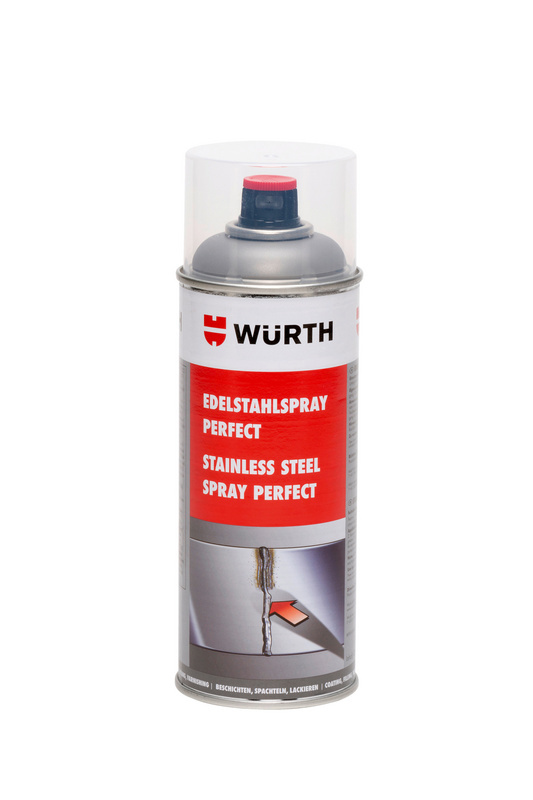 Lackspray/Sprühlack, Edelstahl, metallische Oberflächen, Würth, Perfect, 400 ml