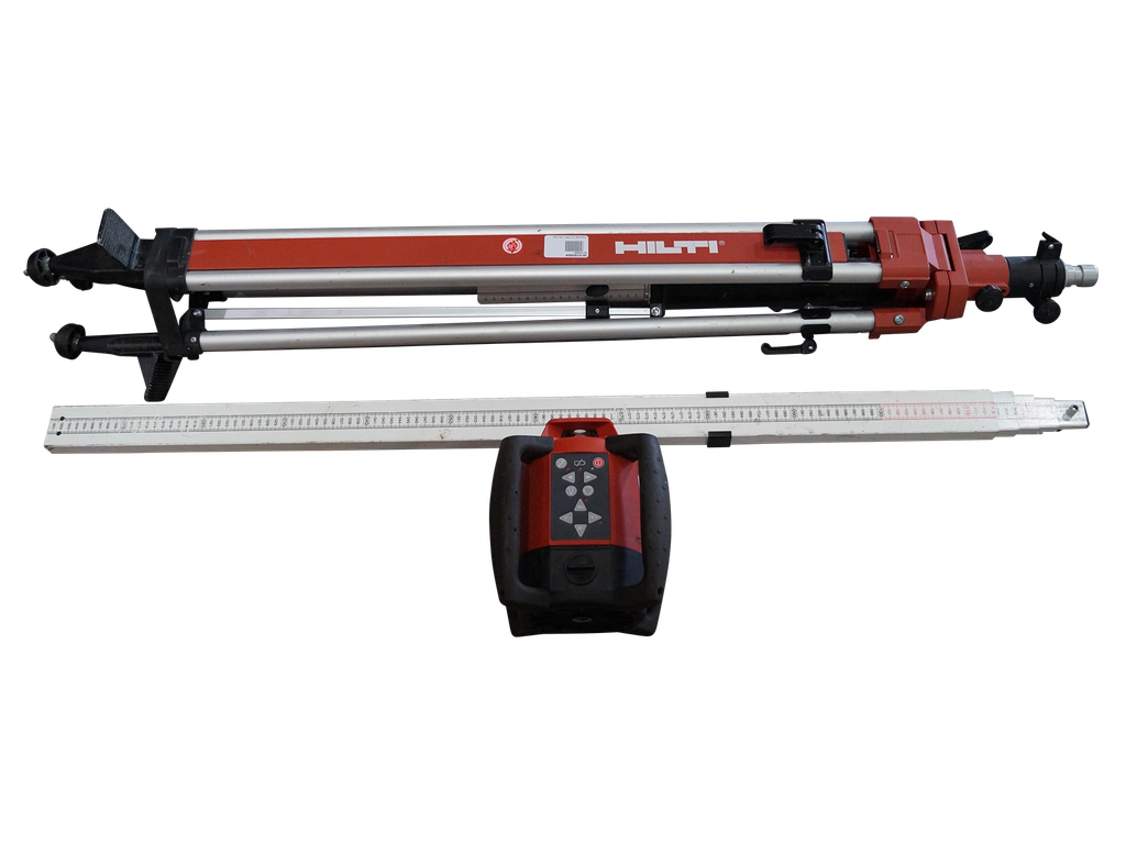 Rotationslaser, HILTI, PR 25, mit Messlatte und Stativ