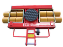 Transportfahrwerk, h= 110 mm, im Satz 9 t, ECO-Skate, 1x lenkbar/2x starr/2x Rot