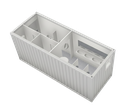 Sanitärcontainer, 6 m; h = 2,8 m, weiß RAL 9002