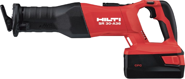 Säbelsäge, Akku 36 V, 5,2 Ah, HILTI, SR 30-A36, mit Rohrschneideadapter