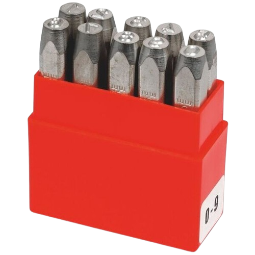 Schlagzahlen 0-9, Schriftgr.  3mm verni.