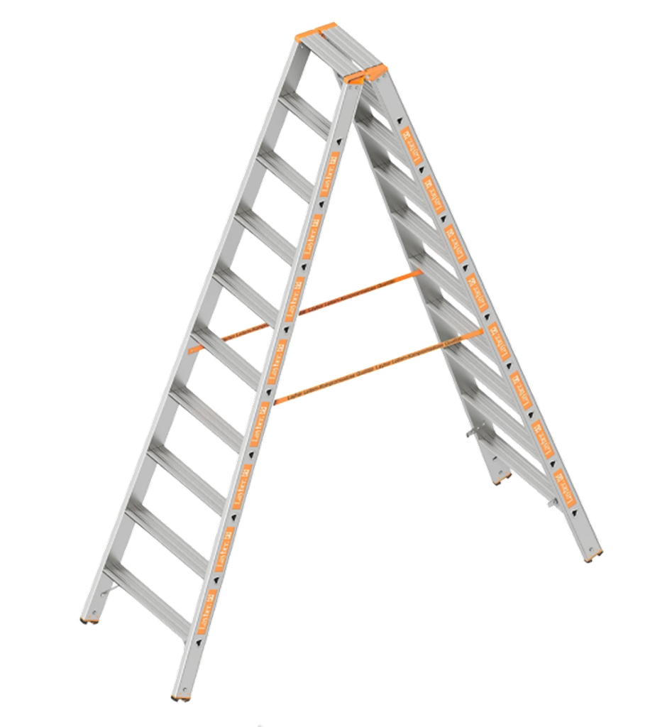 Stufenstehleiter, 2,5 m / 2 x 10 Stufen