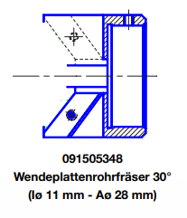 Rohrfräser 30° 11-28mm MF2iw/091505348