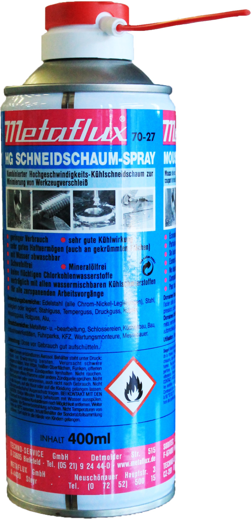 Schneidschaum-Spray; 400 ml; mineralölfrei; schwefelfrei; Metaflux 70-27