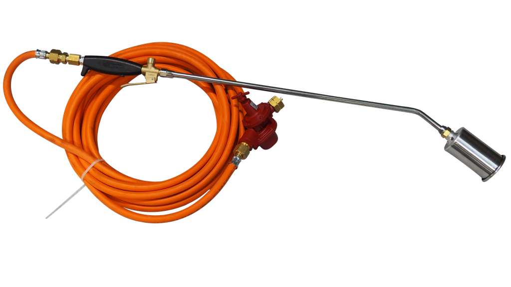 Propan-Brennergarnitur, 10 m, IBEDA, (Leckgasausführung), Verbindungsrohr 600 mm