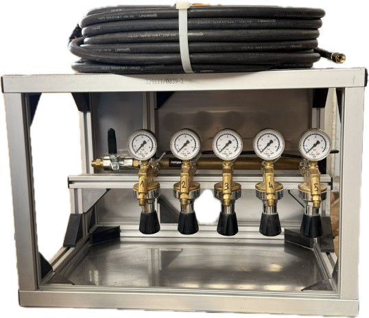 Verteilerstation Argon/CO2 (Bündel), 5-fach, 40m Schlauch 3/8"