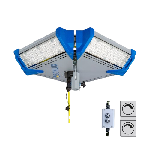 Großflächenleuchte, 59000 lm / 5000 K, LED, 230 V, inkl Kurbel-Stativ,PowercaseM