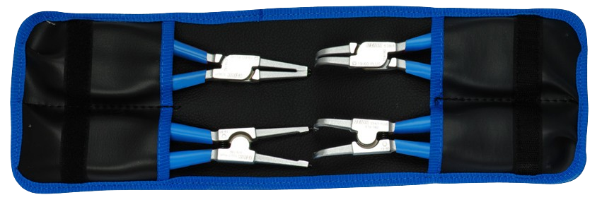 Seegerringzangen-Satz, 4-teilig, 10 - 25 mm, gerade / gebogen