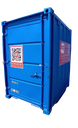 Magazincontainer, 2,25 m;b = 1,6 m; h = 2,42 m, mit Regal, blau RAL 5010