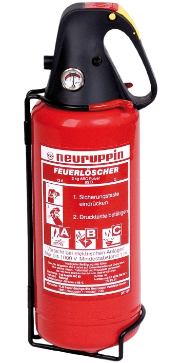 Feuerlöscher, Inhalt: 2 kg, Pulver, mit KFZ-Halterung, Brandklasse ABC - EN 3