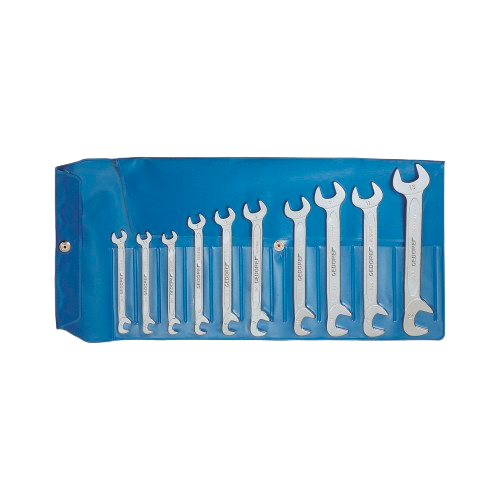 Winkel-Doppelmaulschlüssel-Satz, SW 5 bis 13 mm / 10-teilig, verchromt