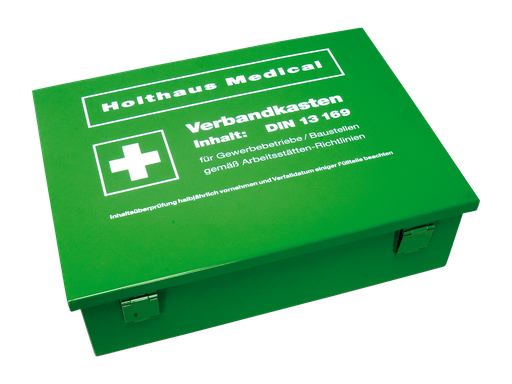 [101113/0045] Betriebsverbandkasten aus Blech, Inhalt und Behältnis gemäß DIN 13169