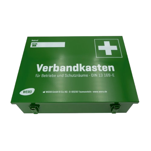 [101113/0045] Betriebsverbandkasten aus Blech, Inhalt und Behältnis gemäß DIN 13169