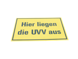 [119911/0004] Schild PVC "UVV" 200x300mm