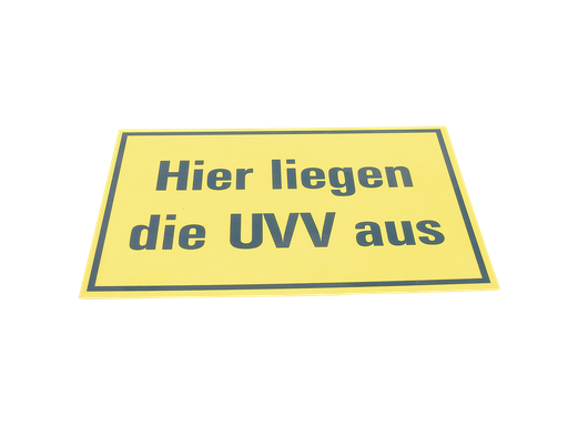 [119911/0004] Schild PVC "UVV" 200x300mm