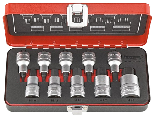 [381712/0023] Stecknuss-Satz Innensechskant 4-19mm 1/2"Vierk.