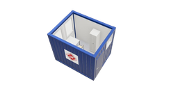 [301011/0006] Büro- / Mannschaftscontainer, 3 m; h = 2,8 m, weiß RAL 9002
