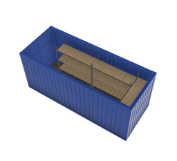 [301210/0013] Magazincontainer, 6 m; h = 2,6 m, mit Elektroeinbauten, weiß RAL 9002