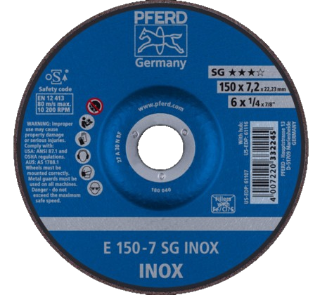 [351316/0049] Schruppscheibe INOX 150x7,2mm SG INOX Pferd