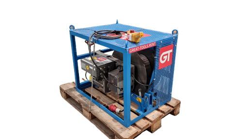 [311310/0017] Seilwinde, 400 V, 0,98 t, Tirak, T 1000, mit Seil (Ø 10 mm), mit Rahmen