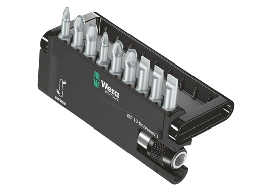 [381811/0004] Bits Box 1/4" 10tlg. Kreuz Flach + Halt