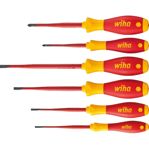 [381510/0038] Schraubendreher Satz, Flach / Kreuz, 2,5 bis 5,5 / PZ 1 und PZ 2, VDE isoliert