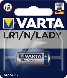 [111710/0016] Primärknopf-Batterie; 1,5 V; Alkali-Mangan; Varta LR1/N/Lady (4001)