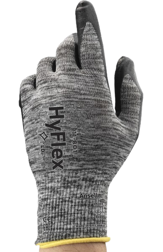 [101013/0069] Handschuhe HyFlex Foam Gr.10 11-801/ Aussen Grau - Innen Schwarz