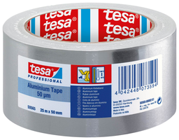 [111014/0004] Aluminiumklebeband; 50 µm; 50 mm x 25 m; bis + 160°C; Tesa 50565