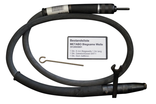 [351295/0017] Biegsame Welle, 1,3 m / Spannzange 6 mm, max. 30000 U/min, Metabo, BWS 3