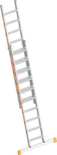 [371410/0071] Stufenschiebeleiter, Alu, 4,30 m / 2 x 10 Stufen, Layher